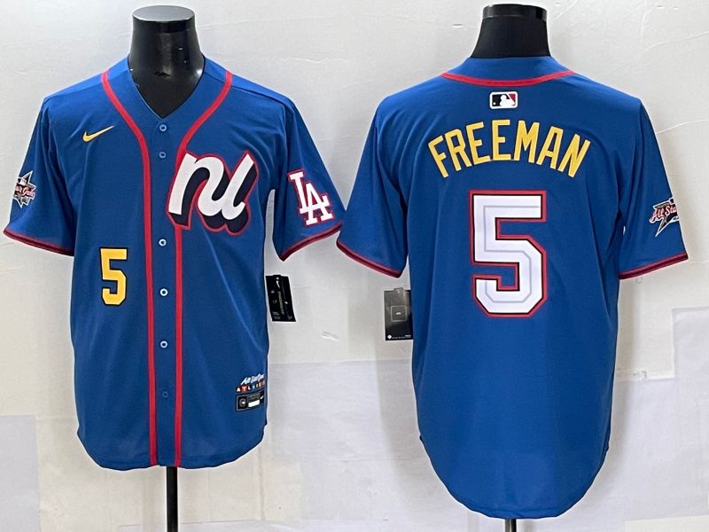 Men 2025 Los Angeles Dodgers #5 Freeman Blue All star Nike MLB Jersey style 5->los angeles dodgers->MLB Jersey